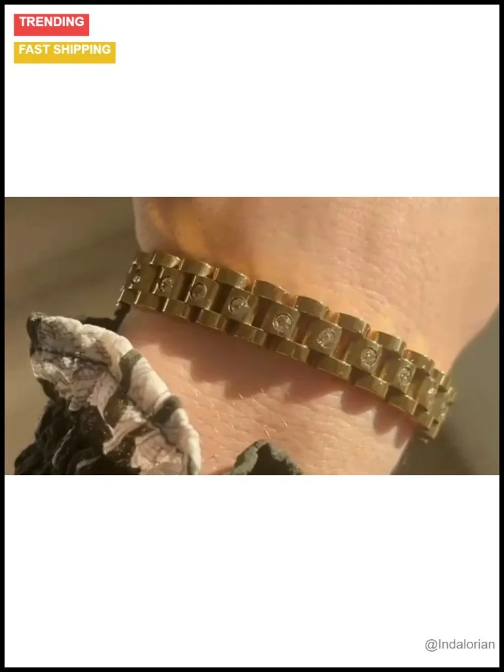 18K Gold Plated Stainless Steel Link Bracelet for Women